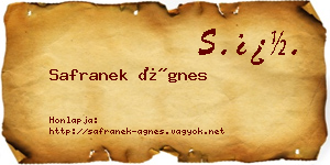 Safranek Ágnes névjegykártya
