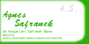 agnes safranek business card