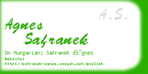 agnes safranek business card